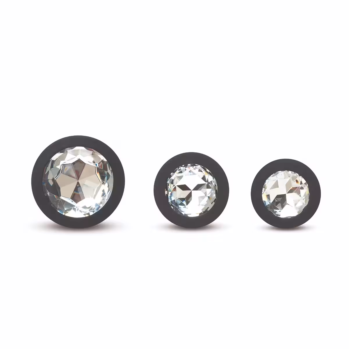 Me You Us Trio Of Jewels Jewelled Butt Plug Set Black image 3