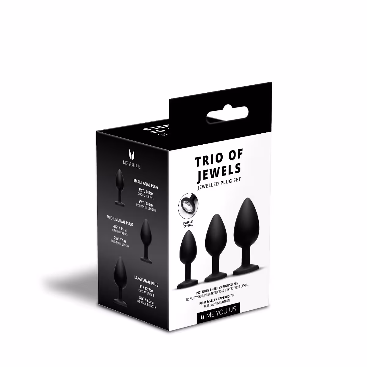 Me You Us Trio Of Jewels Jewelled Butt Plug Set Black image 4