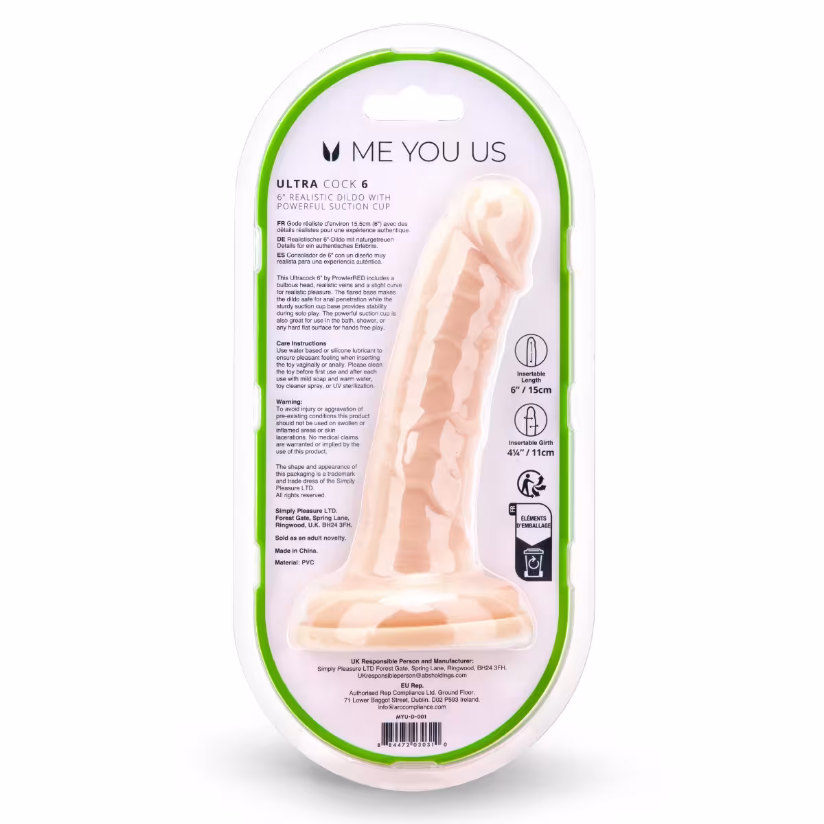Me You Us Ultra Cock 6 inch Realistic Dildo image 5