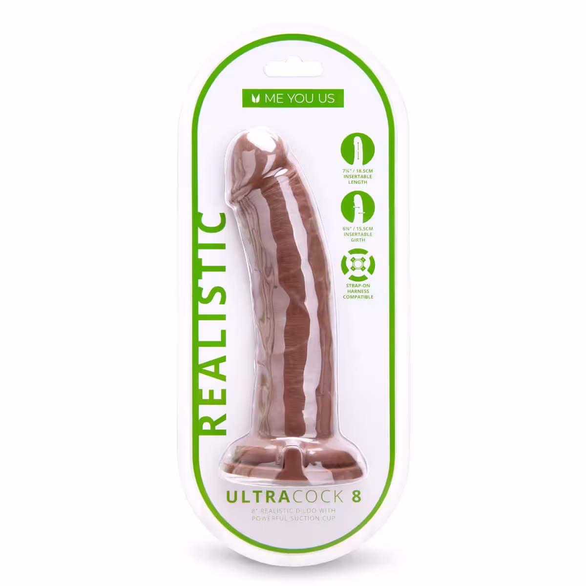 Me You Us Ultra Cock 8inch Caramel Realistic Dildo image 2