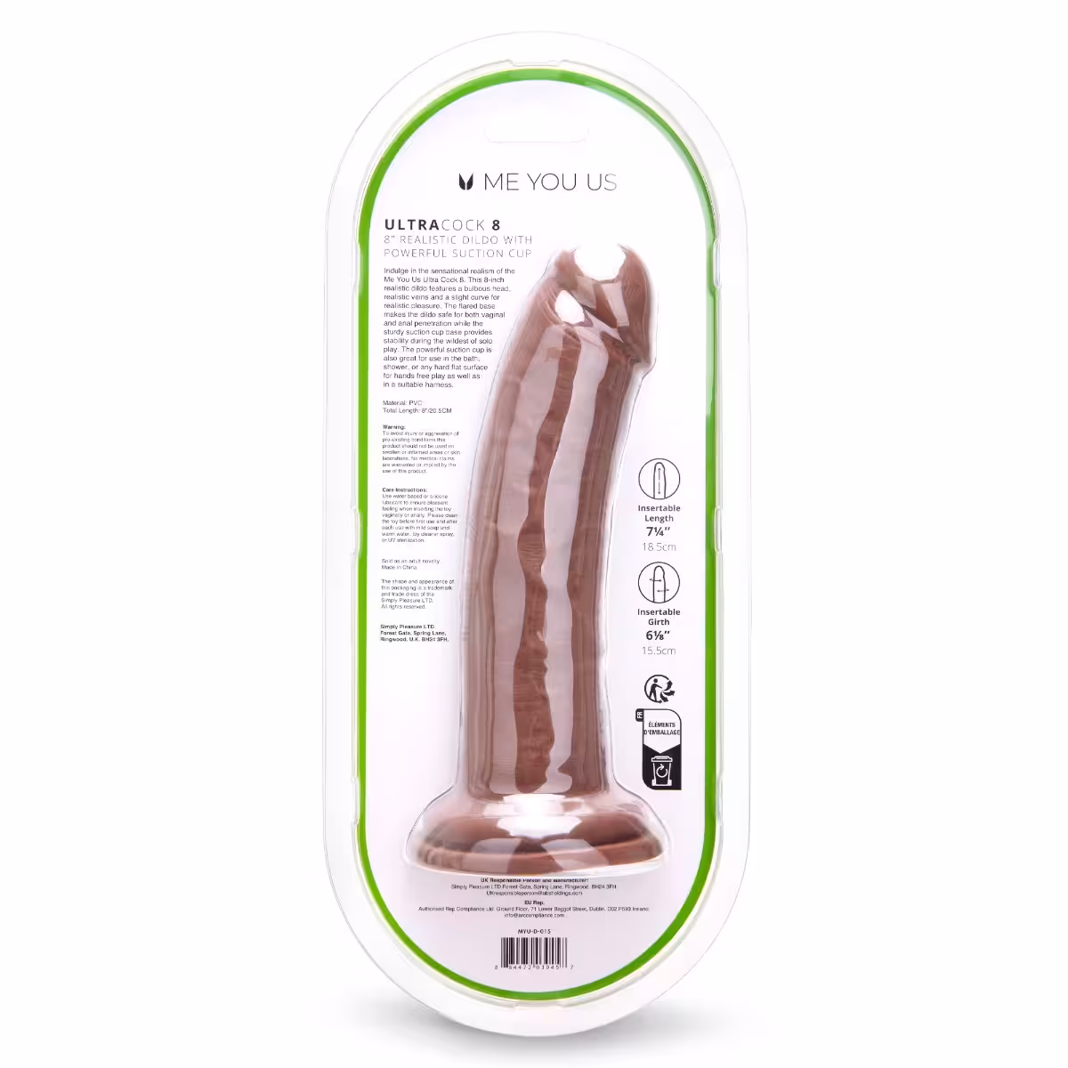 Me You Us Ultra Cock 8inch Caramel Realistic Dildo image 5