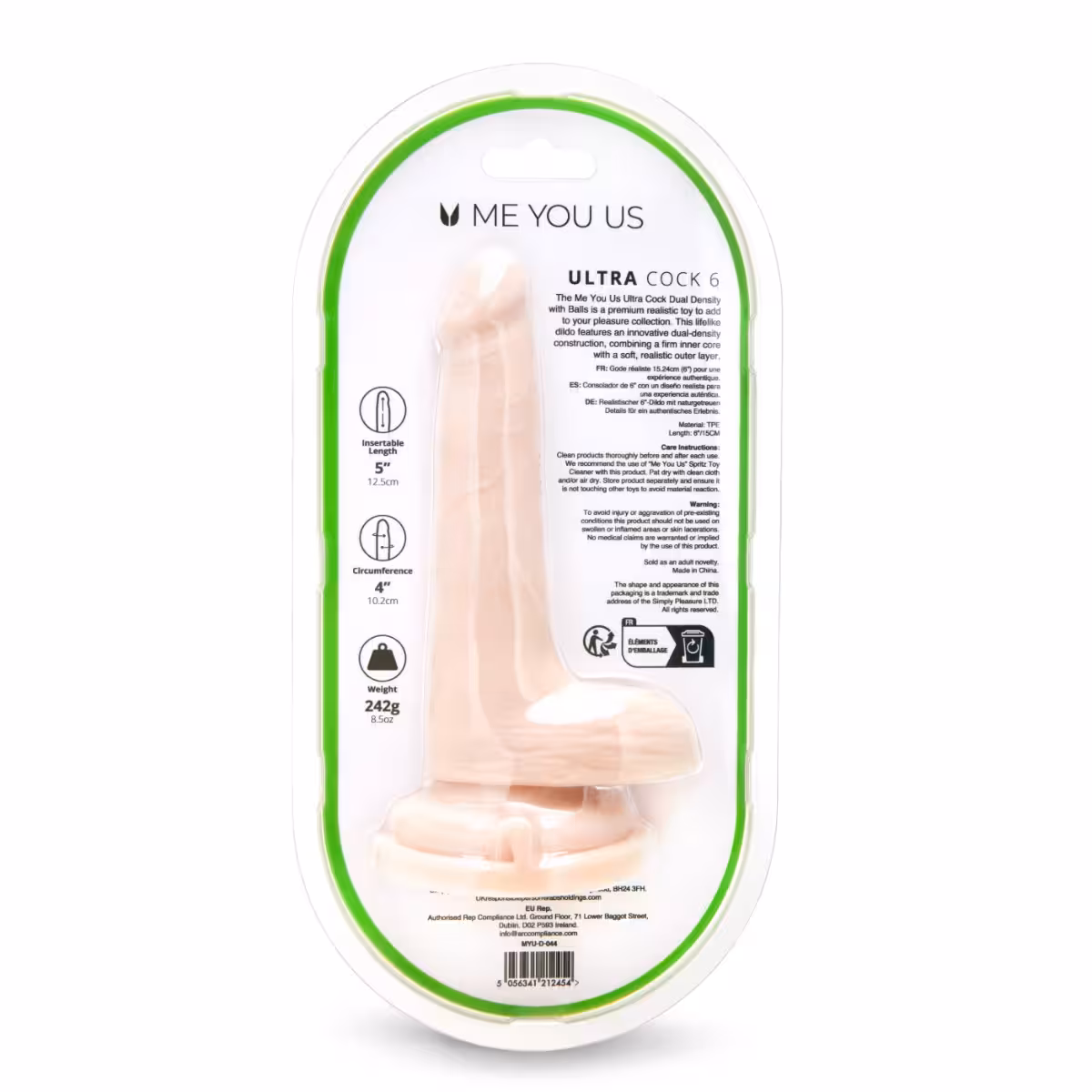Me You Us Ultra Cock Dual Density with Balls 6in image 4