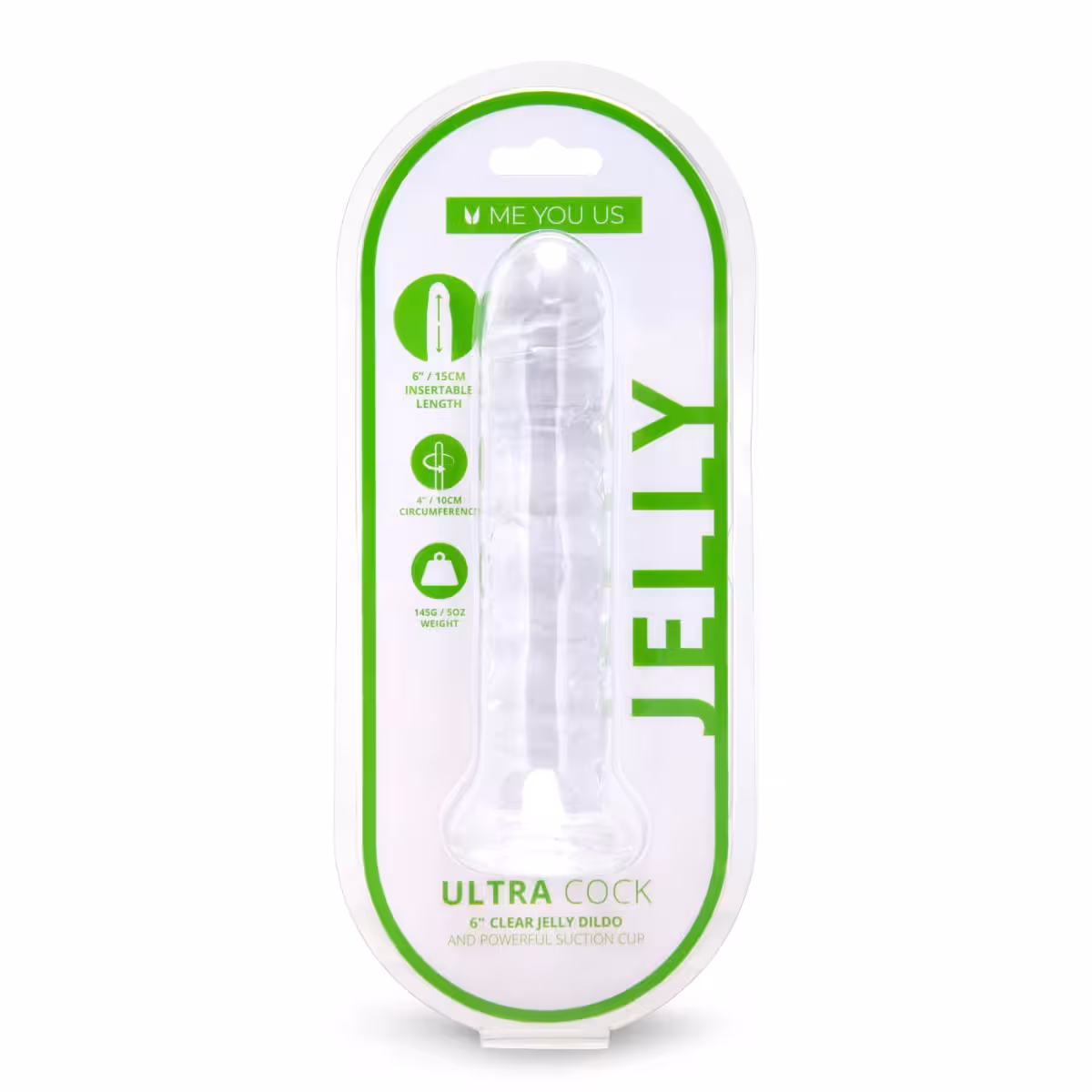 Me You Us Ultra Cock Jelly Dong Clear 6 Inch image 2