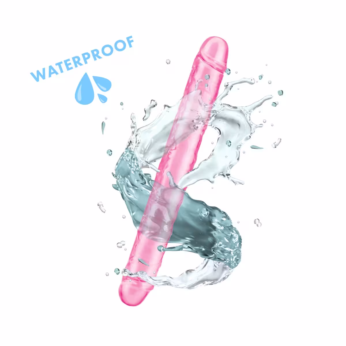 Me You Us Ultra Cock Jelly Double Ended Dildo Pink 12 Inch image 3