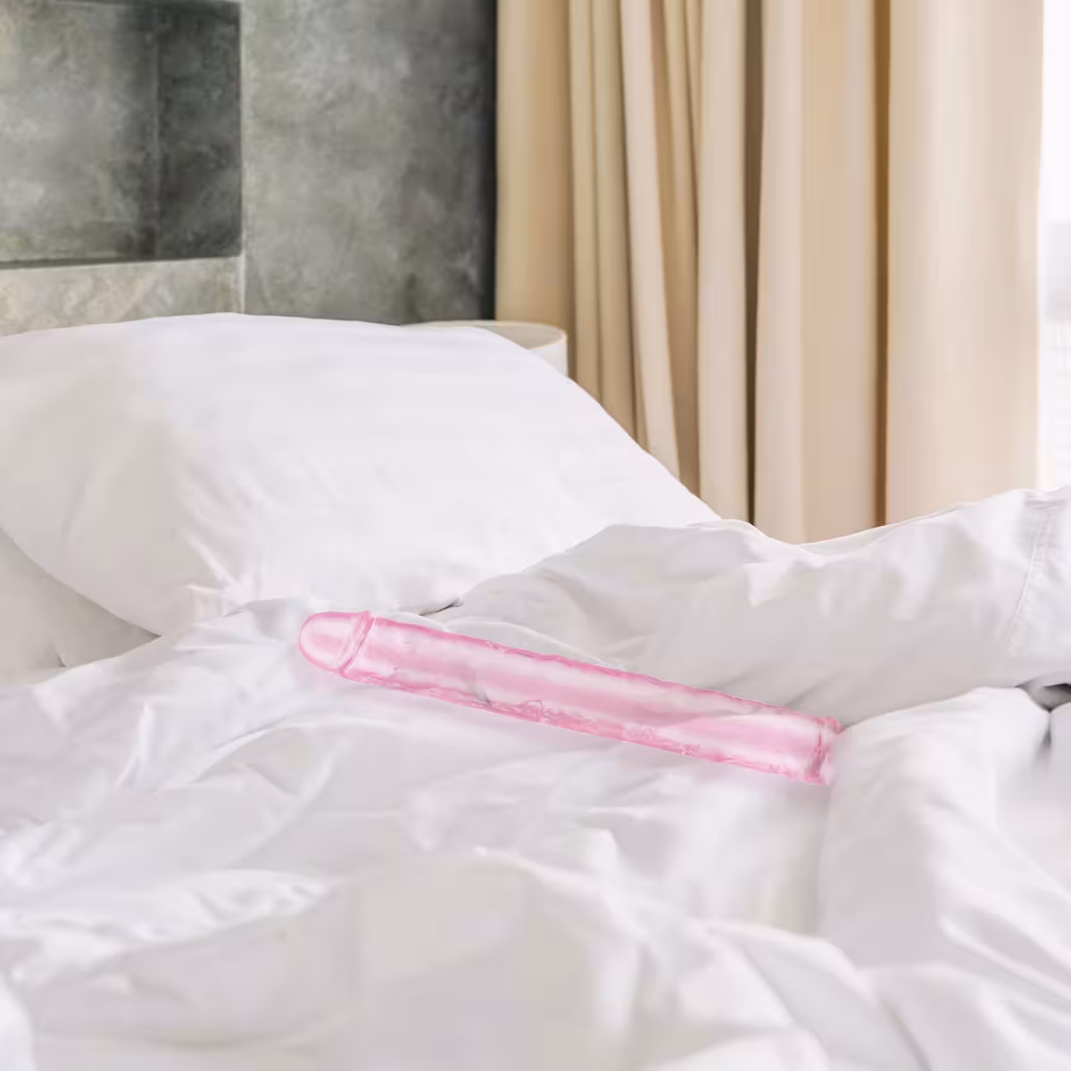 Me You Us Ultra Cock Jelly Double Ended Dildo Pink 12 Inch image 4