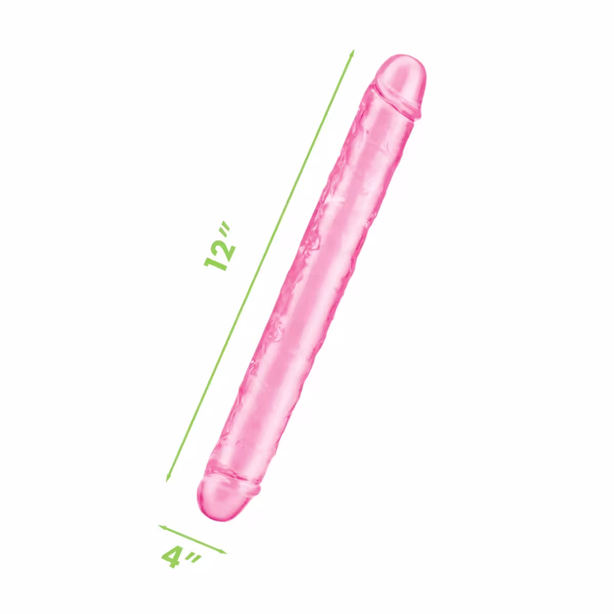 Me You Us Ultra Cock Jelly Double Ended Dildo Pink 12 Inch image 5