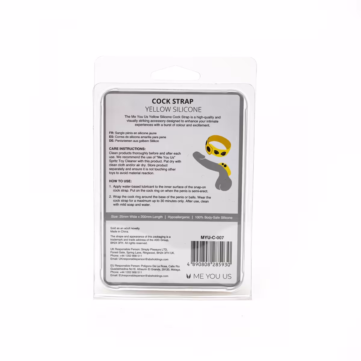 Me You Us Yellow Silicone Cock Strap image 6