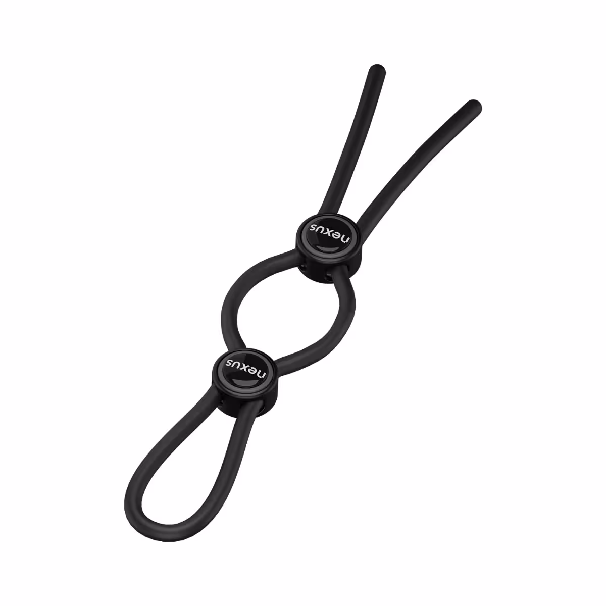 FORGE Double Adjustable Lasso Silicone Cock Ring - Black image 3