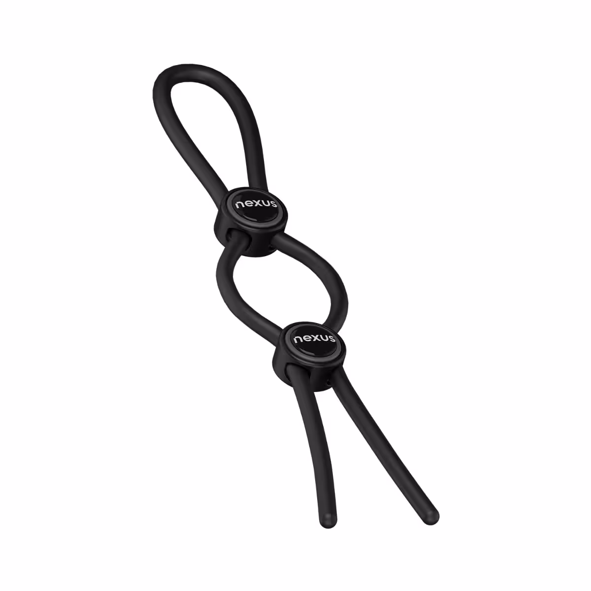 FORGE Double Adjustable Lasso Silicone Cock Ring - Black image 6