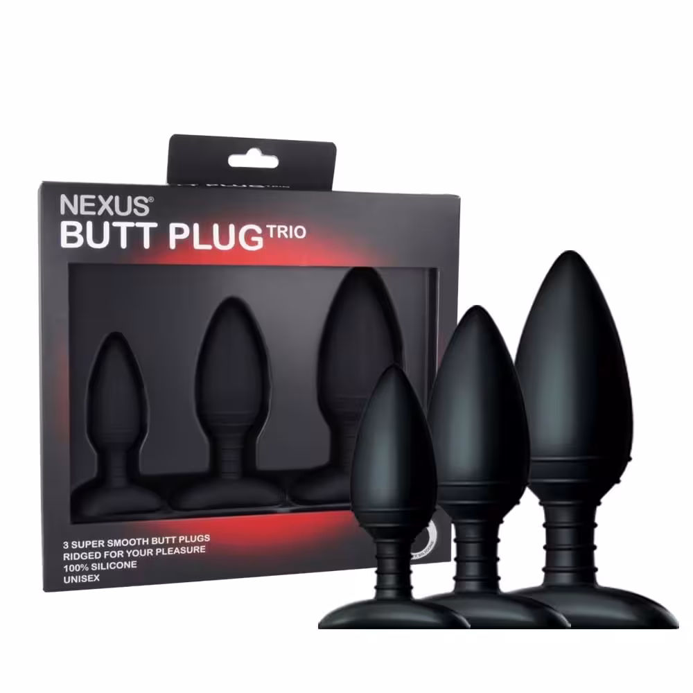 Nexus Butt Plug Trio Black Assorted image 3