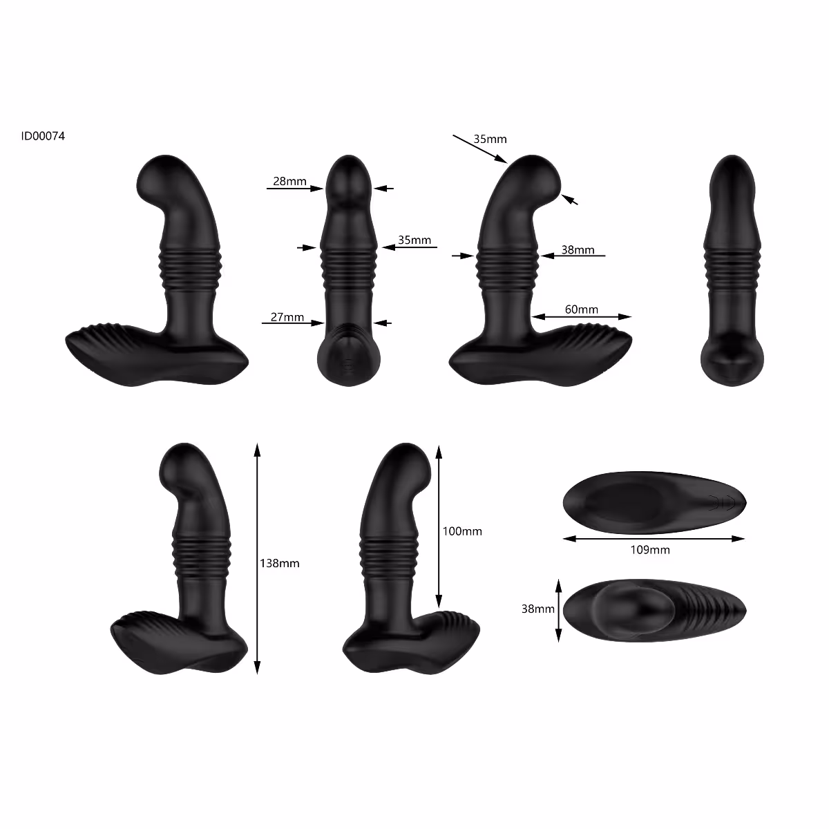 Thrust Remote Control Thrusting Prostate Massager Black image 6