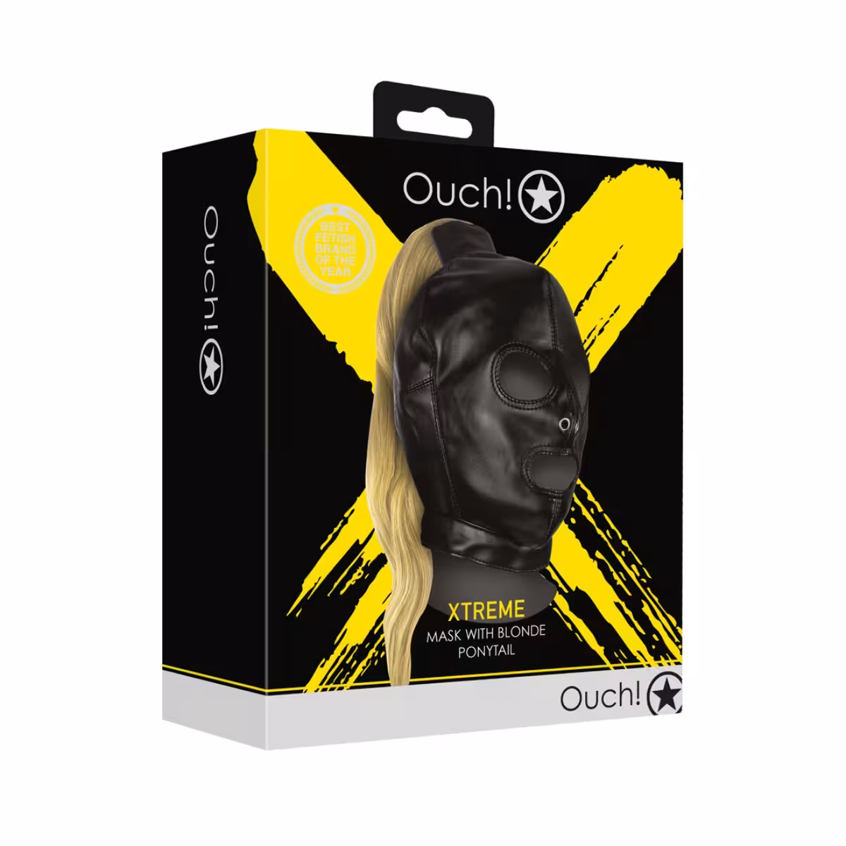 Mask with Blonde Ponytail Black image 2