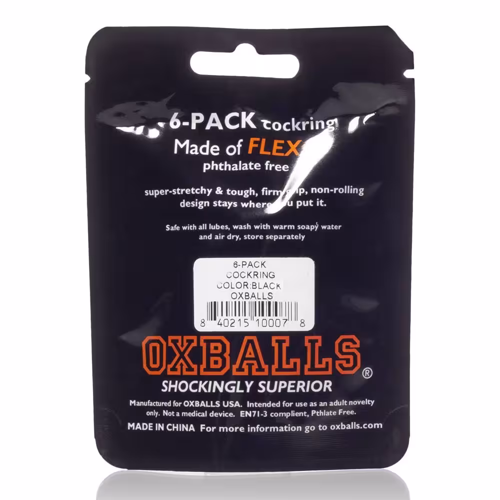 Oxballs 6 Pack Cock Ring Black image 3