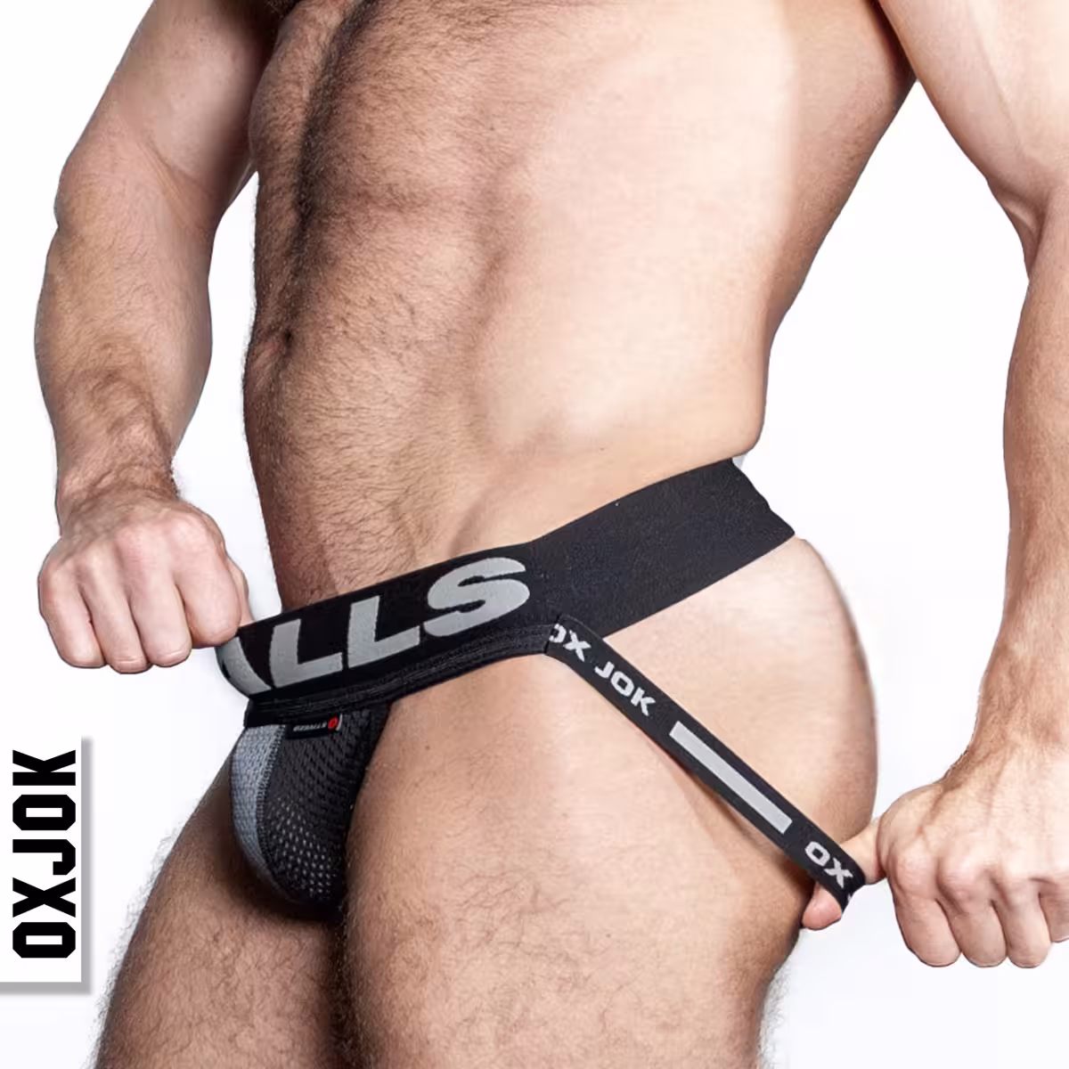 Oxballs Airmesh Upthrust Slider Strap Jock Black Large image 2