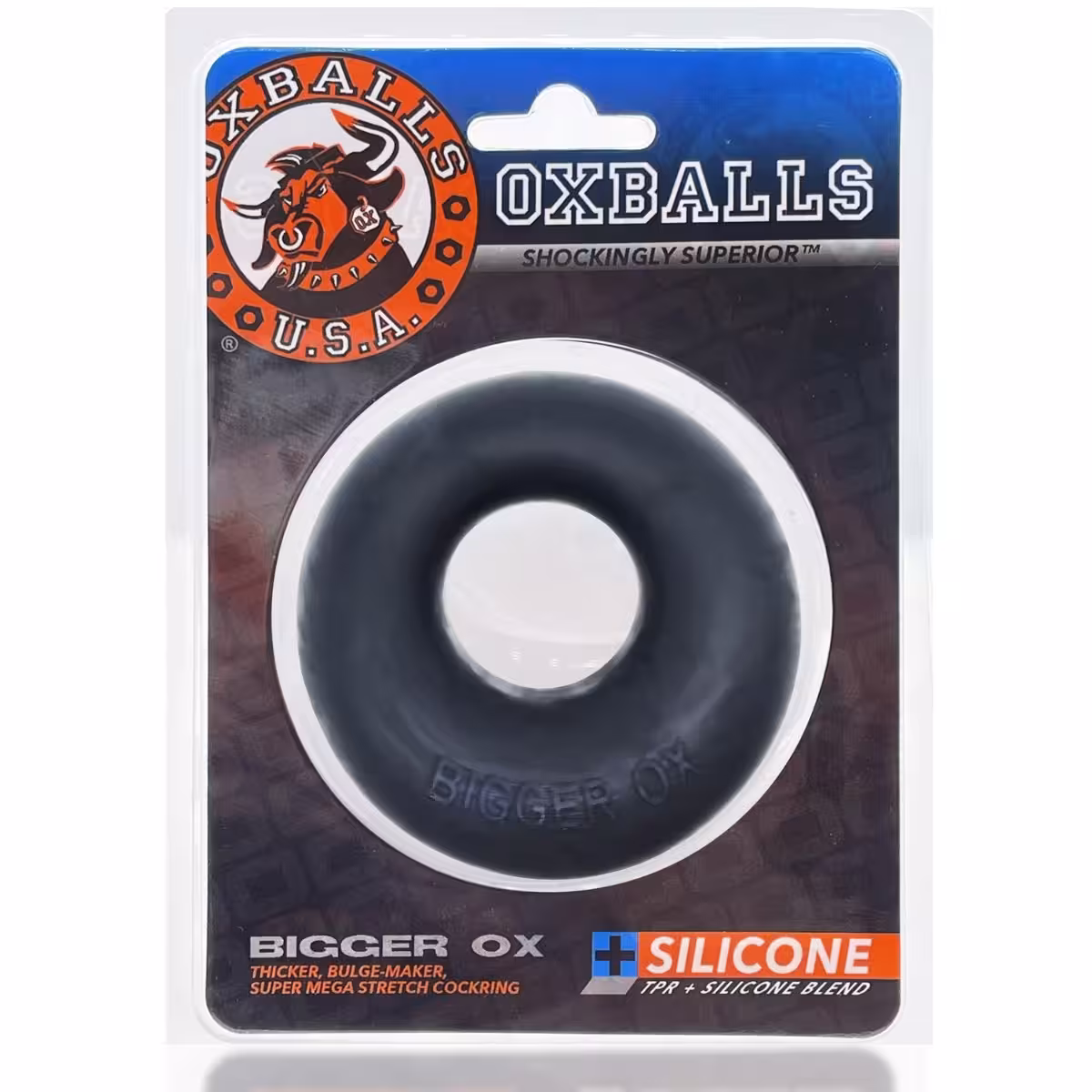 Oxballs Bigger Ox Thicker Bulge Maker Super Mega Stretch Cockring Black Ice image 2