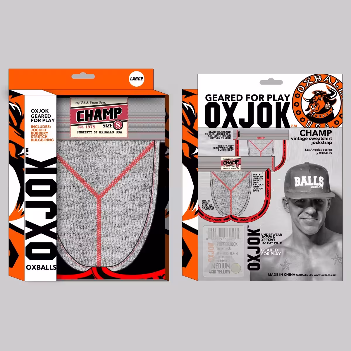 Oxballs Champ Vintage Sweatshirt-Jock GRAY HEATHER X-LARGE image 2
