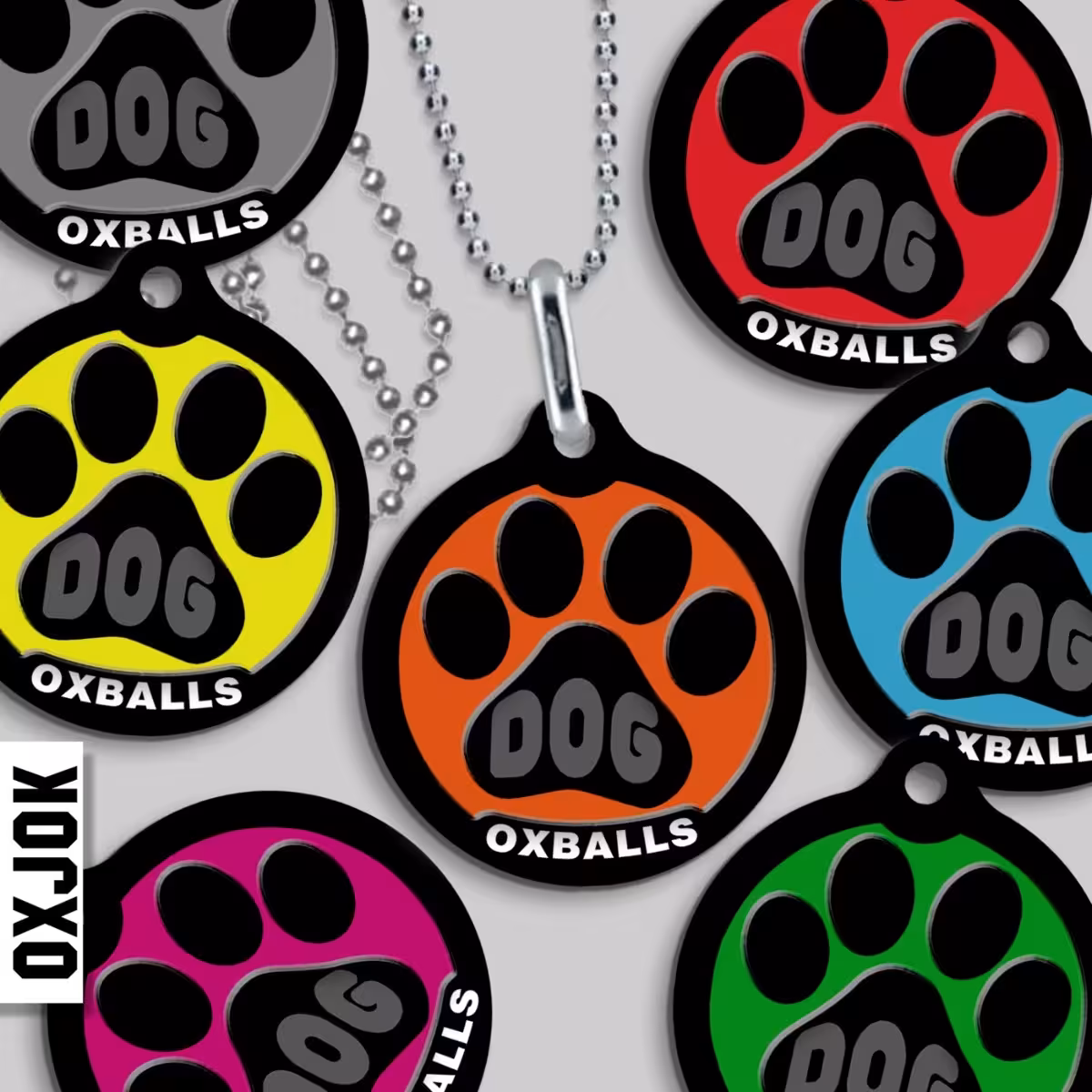 Oxballs Dogpack Pup-Taggers 6-Tag Dog Jock BLACK/SILVER LARGE image 5