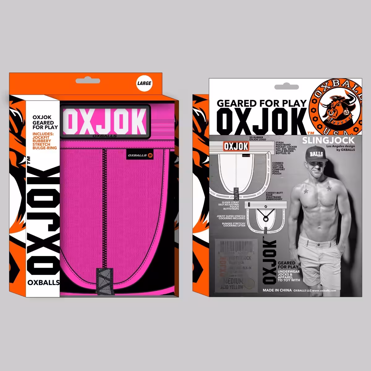 Oxballs Slingjock Upthrust Slider-Strap Jock PINK SKY X-LARGE image 2