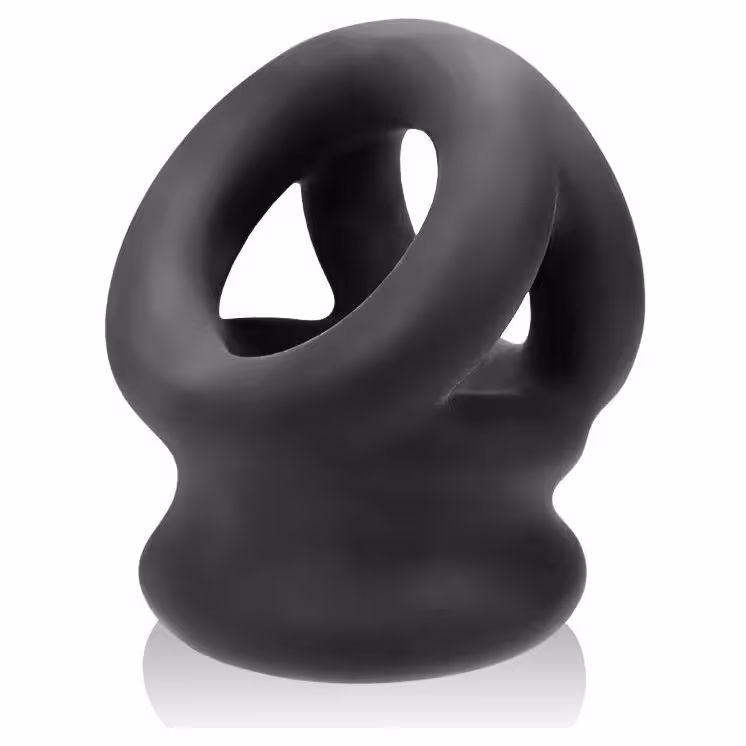 Oxballs Tri-Squeeze Cocksling Ballstretcher Black image 2