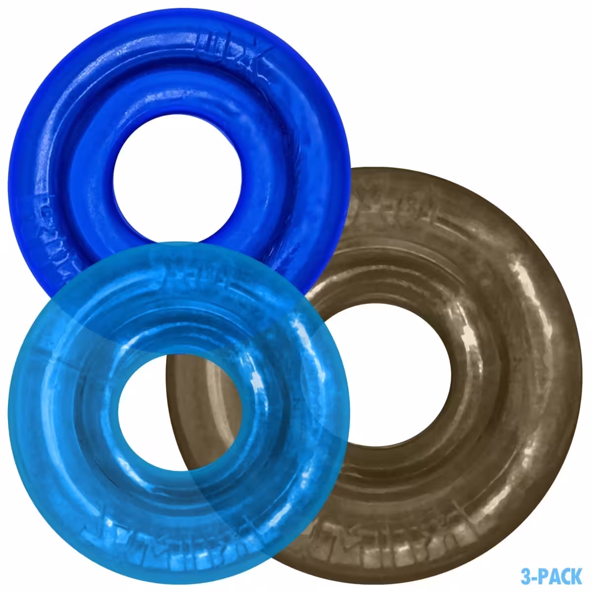 RIMRINGZ Multi Size 3-Pack COOL BLUES – Comfortable Cockring Set