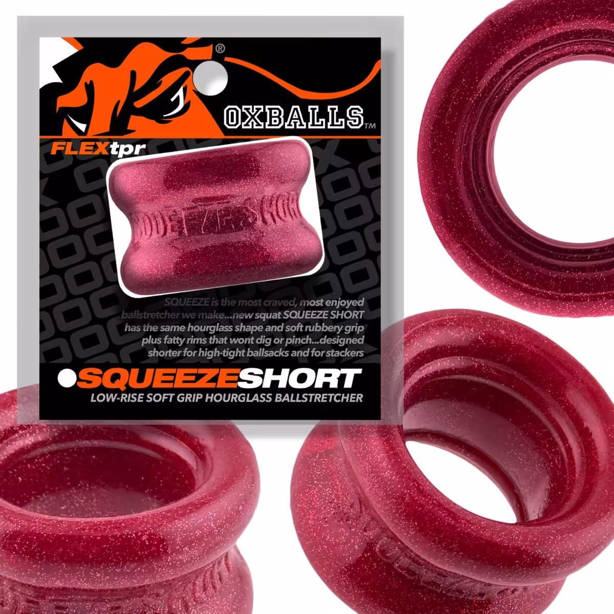 Squeeze Short Ballstretcher in Cherry Lips | Compact Stimulation Aid image 2