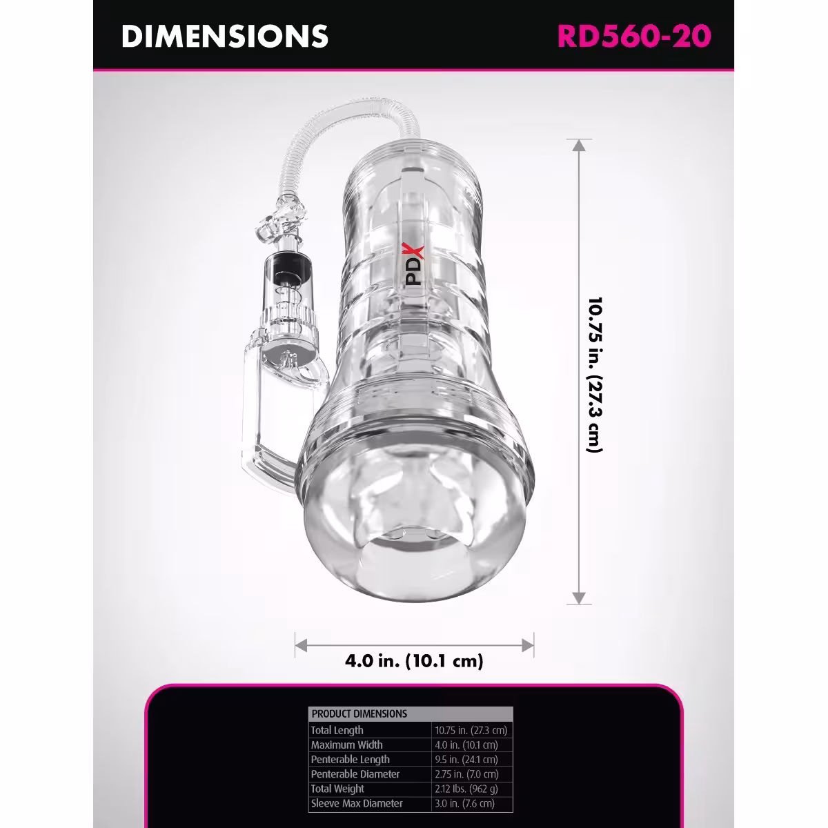 PDX Elite ViewTube Vac XXL Pump – Intense Stroking with Full Suction Control image 4