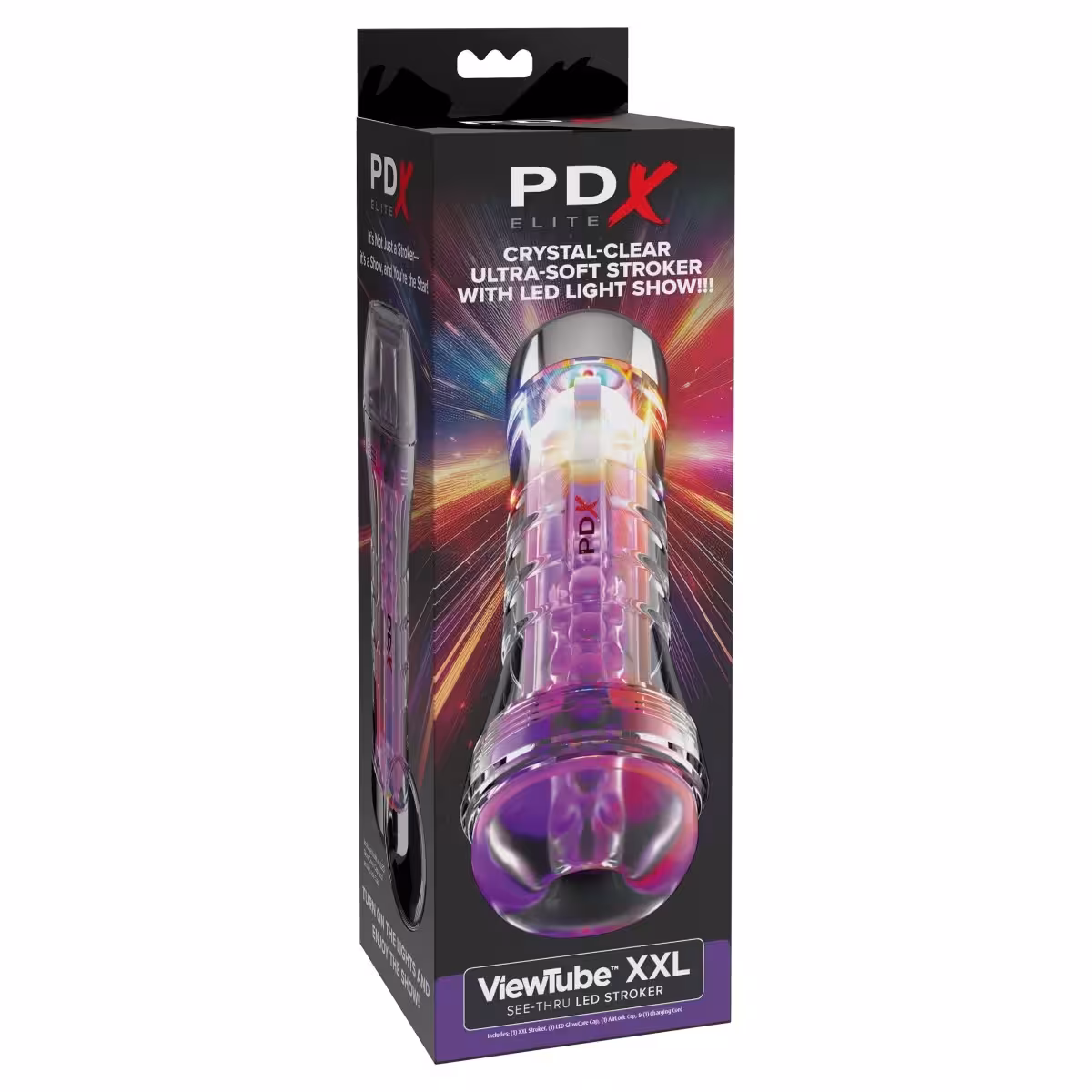 PDX Elite ViewTube XXL See Thru EZ Grip LED Stroker – Premium Intimate Wellness image 2