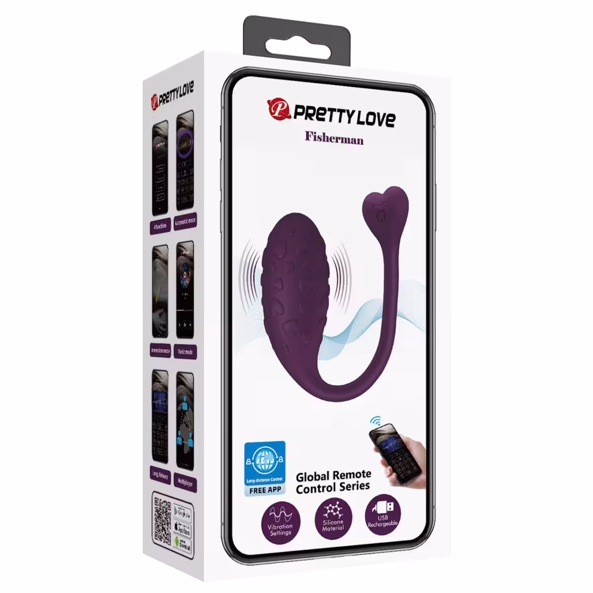 Pretty Love Fisherman Vibrating Egg Purple – Discreet, App-Controlled Pleasure for Couples image 2