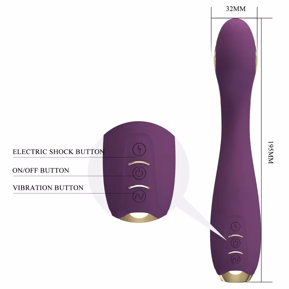 Pretty Love Hector G-Spot Electro Shock Vibrator Purple image 3