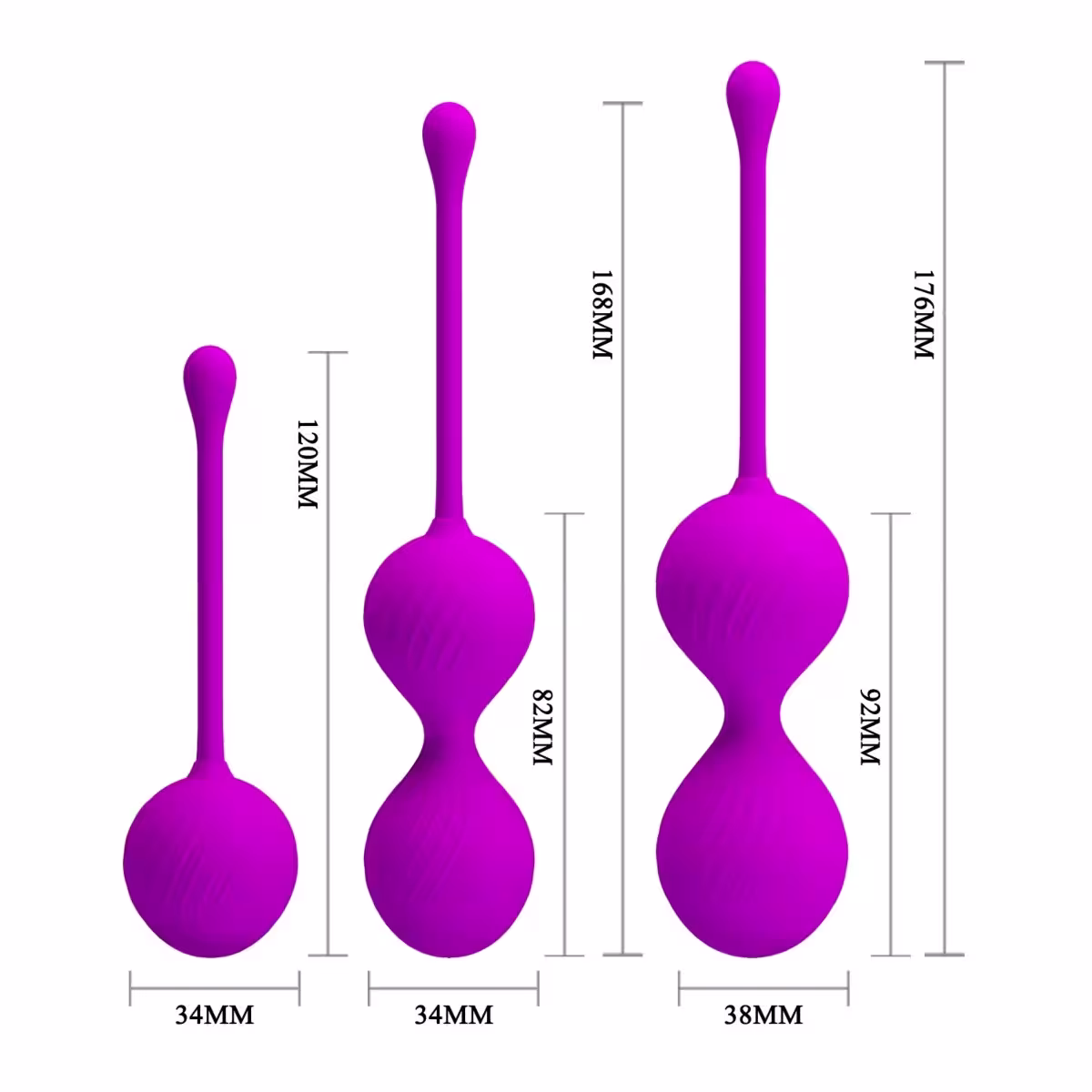 Pretty Love Kegel Ball 3 Piece Training Set Purple image 2