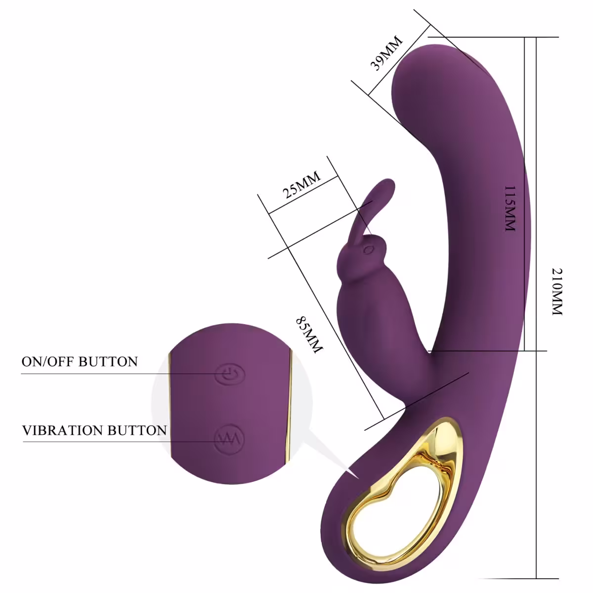Pretty Love Liam Rabbit G-Spot Vibrator Purple image 8