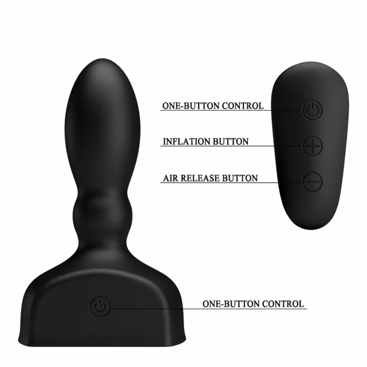 Pretty Love Mr Play Inflatable Anal Plug Black image 3