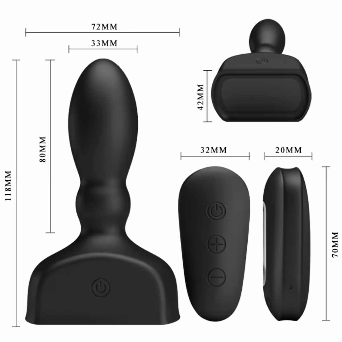 Pretty Love Mr Play Inflatable Anal Plug Black image 5
