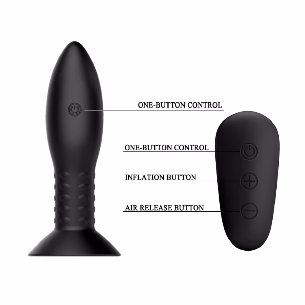 Pretty Love Mr Play Rotating Beads Remote Control Butt Plug – Black image 5
