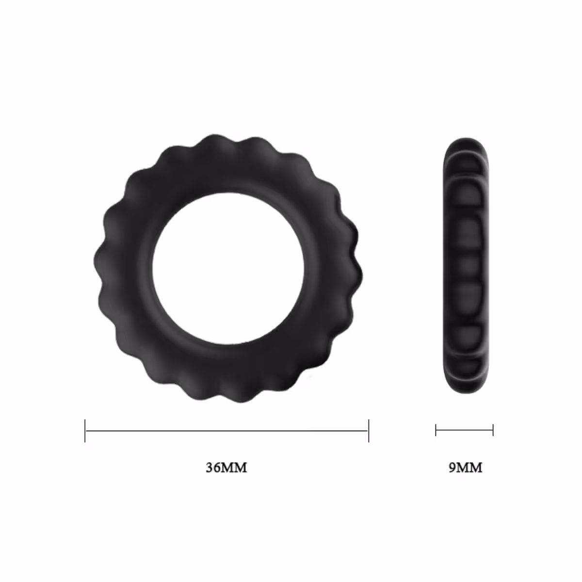 Pretty Love Titan Silicone Cock Ring 3 Pack Black image 5
