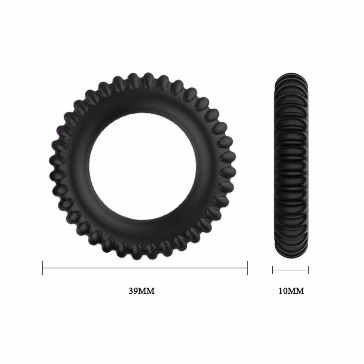 Pretty Love Titan Silicone Cock Ring 3 Pack Black image 6