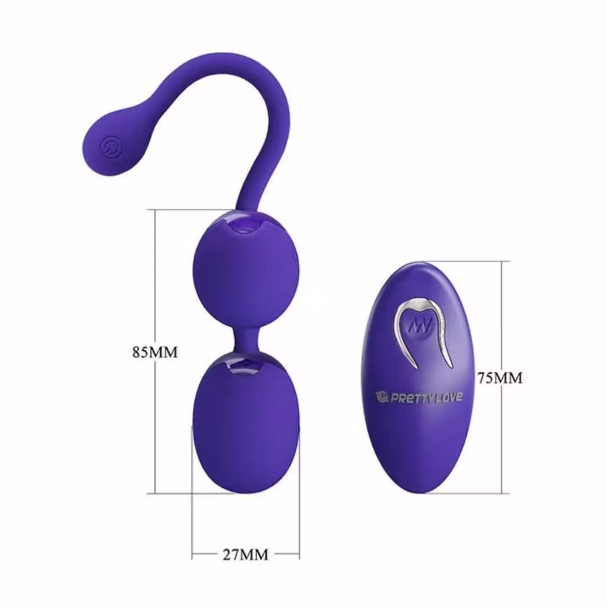 Pretty Love Willie Youth Rechargeable Remote Control Kegel Balls Purple image 3