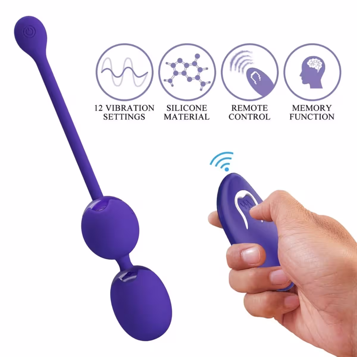 Pretty Love Willie Youth Rechargeable Remote Control Kegel Balls Purple image 4