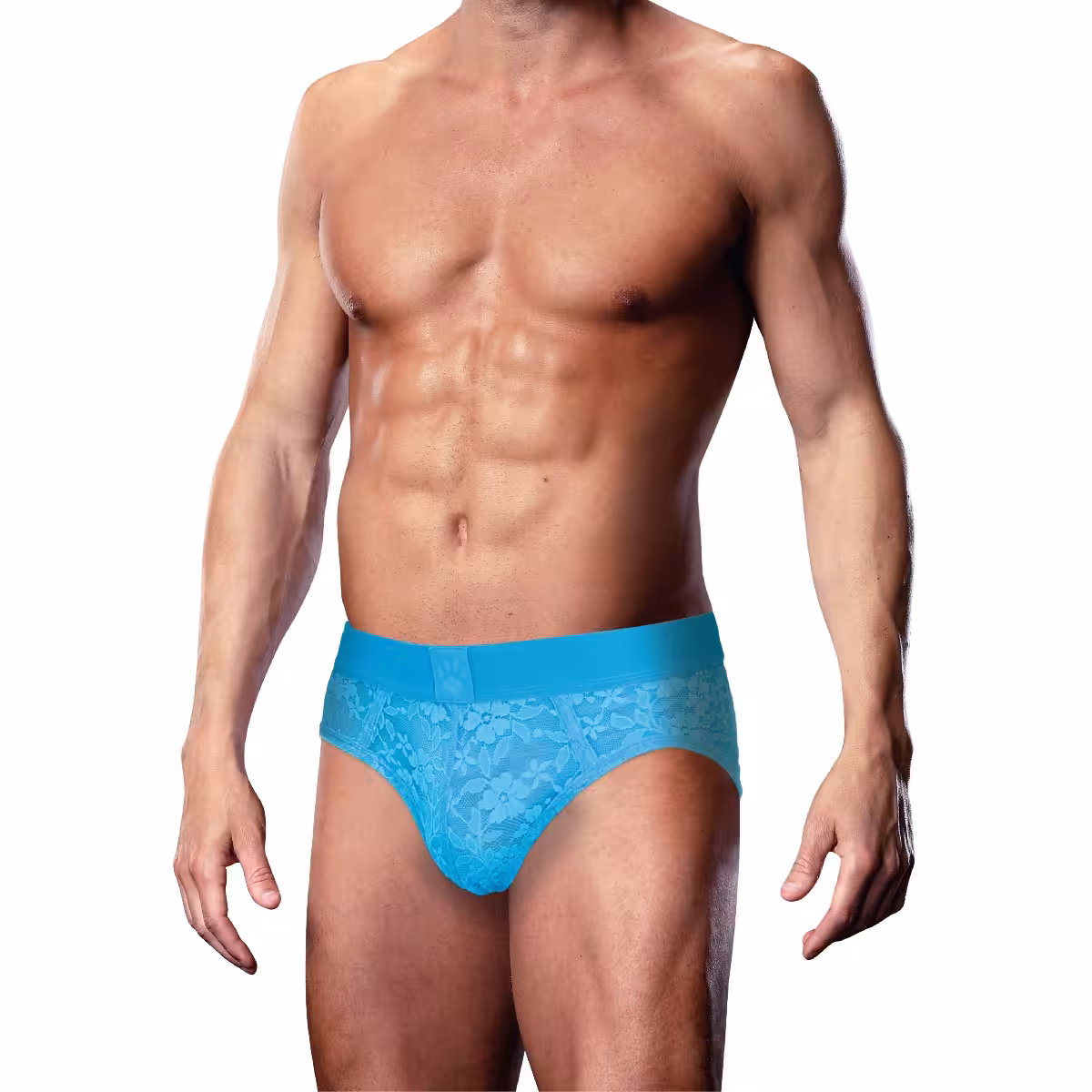 Prowler Neon Blue Lace Open Back Brief X Large