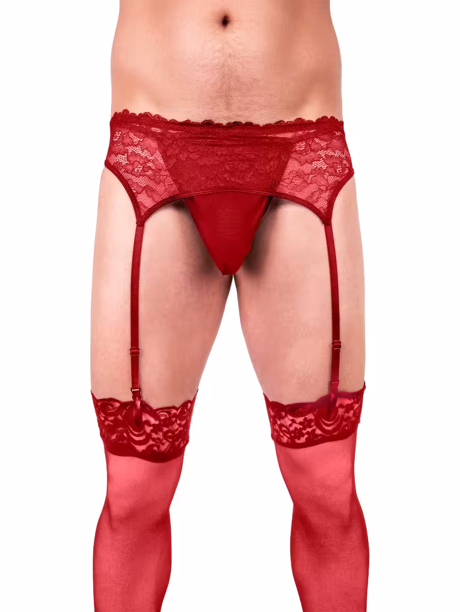Prowler Red Lace Garter Set Small – Sophistication Meets Comfort image 7