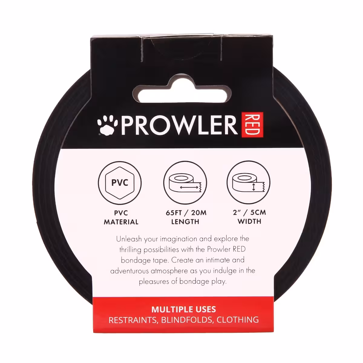 Prowler RED Bondage Tape Restraints Black 20m image 7