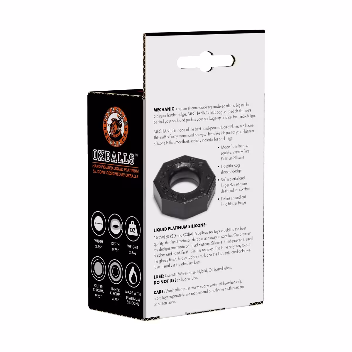 Prowler RED By Oxballs Mechanic Cock Ring Black image 5