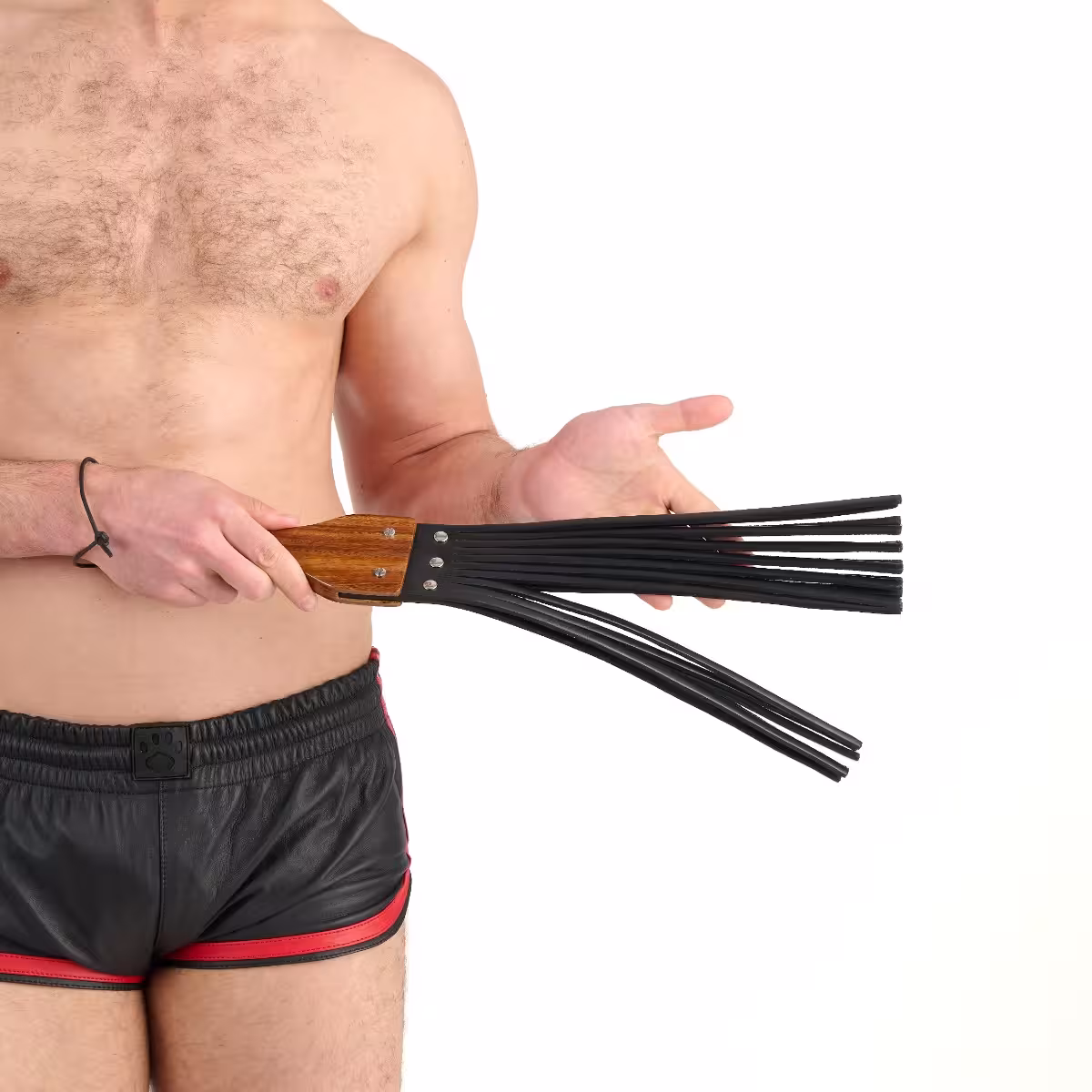 Prowler RED Leather and Wood Fringe Paddle image 2