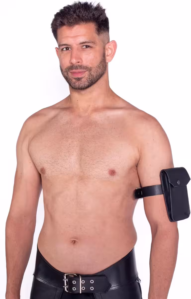 Prowler RED Leather Bicep Pouch With Adjustable Buckle image 3