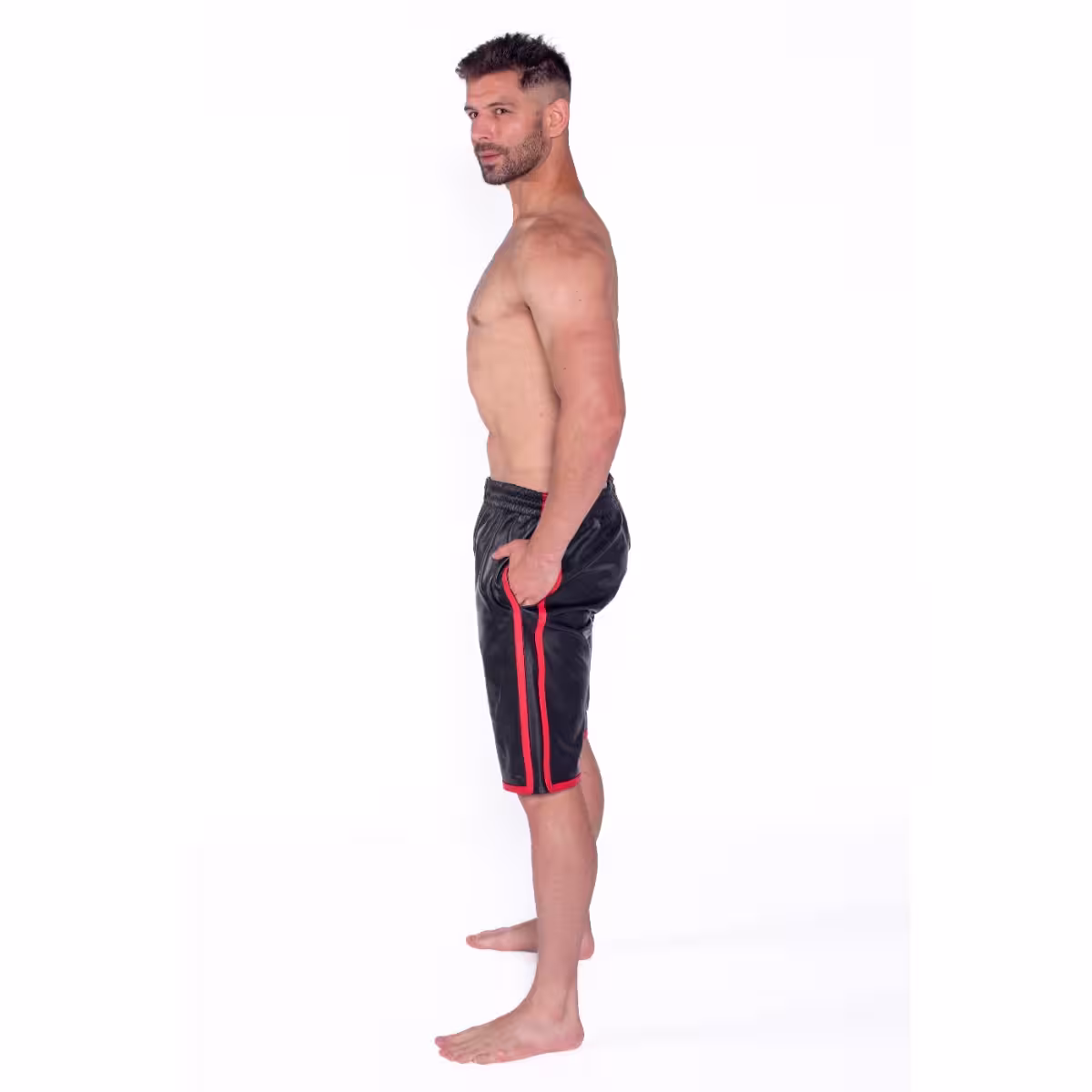 Prowler RED Leather Long Sports Shorts – Premium Comfort & Style image 2