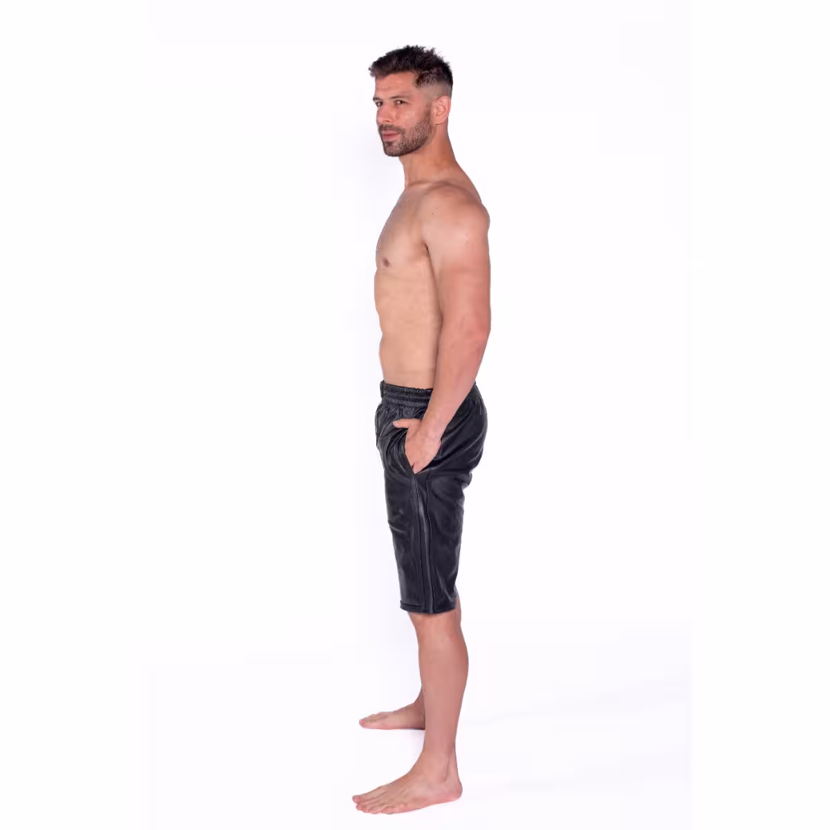 Prowler RED Leather Long Sports Shorts – Black, X Large image 2