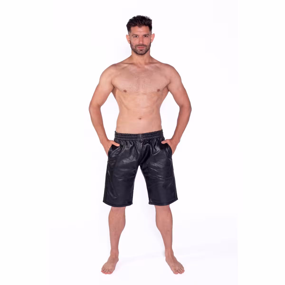 Prowler RED Leather Long Sports Shorts – Black XX Large