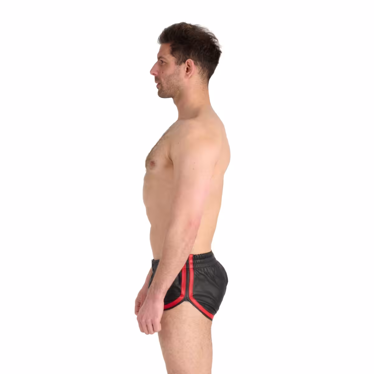 Prowler RED Leather Sports Shorts Black/Red Large image 2