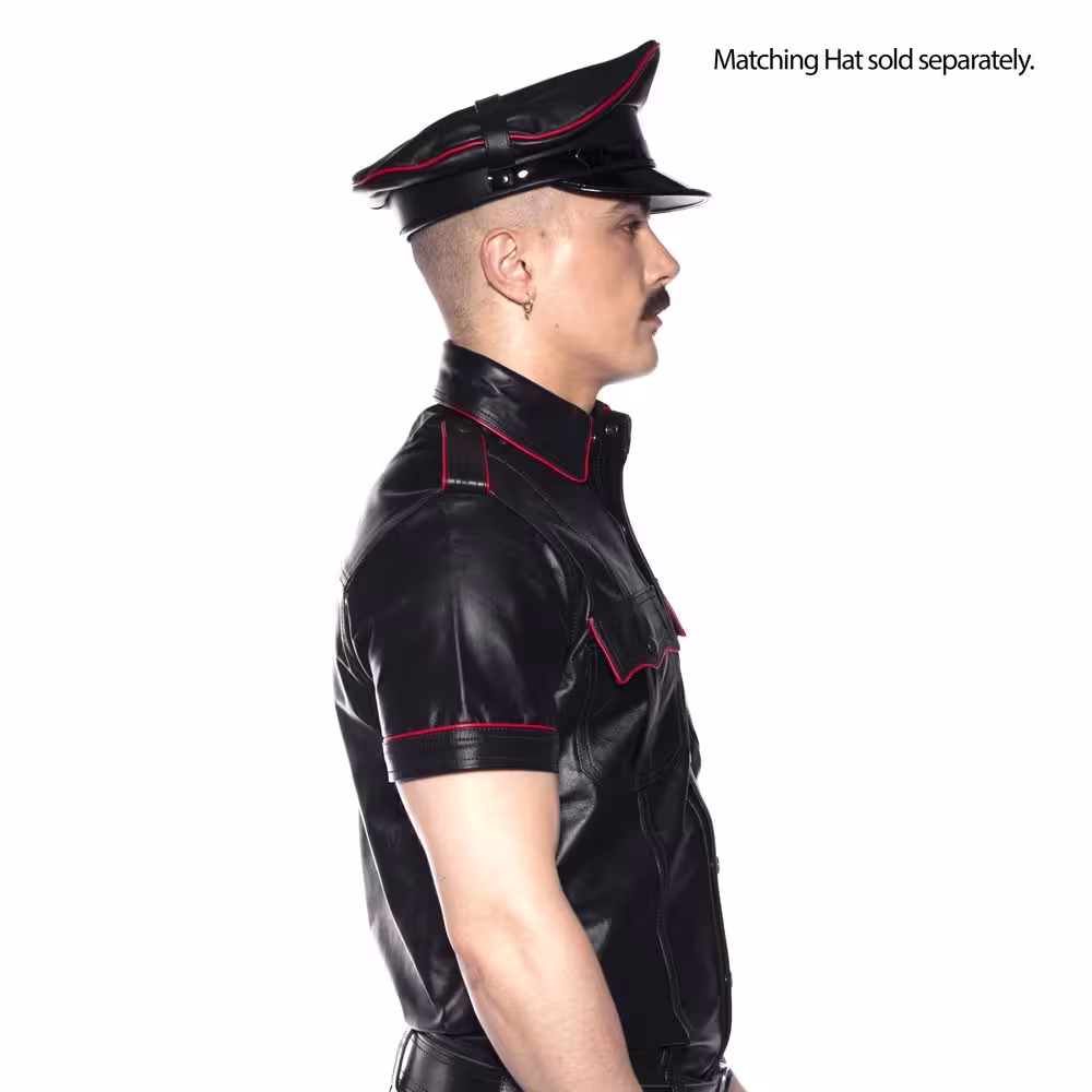Prowler RED Police Shirt Piped Black/Red Xsmall image 2