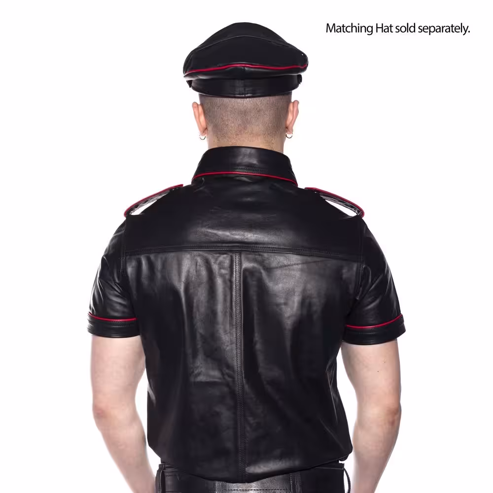 Prowler RED Police Shirt Piped Black/Red Xsmall image 3